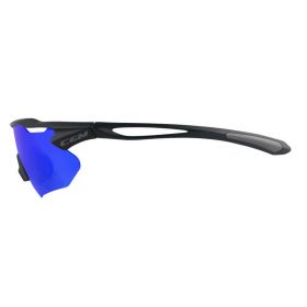 Fahrrad- und Skibrille CGM 770A FLY Iridium Plus Schwarz Blaue Linse zugelassen