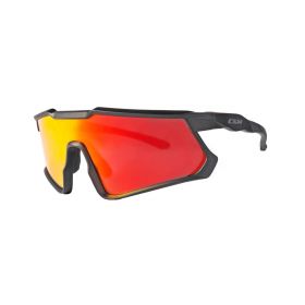 CGM 771A HIT Iridium Plus Schwarz Rot Linse zugelassene Fahrrad- und Skibrille