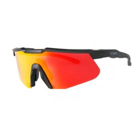 CGM 771A HIT Iridium Plus Schwarz Rot Linse zugelassene Fahrrad- und Skibrille