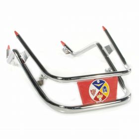 CUPPINI front bumper with double chrome tube and red emblem