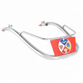 CUPPINI front bumper with double chrome pipe and red emblem