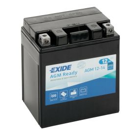 Exide Bike AGM Batterie 12V 12 Ah 210A Motorrad mit 6 Säureflaschen inklusive