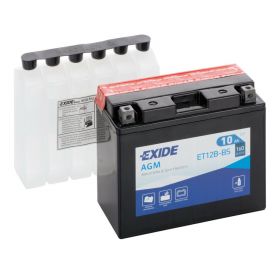 Exide Bike AGM Batterie 12V 10 Ah 160A Motorrad mit 6 Säureflaschen inklusive