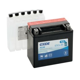 Exide Bike AGM Batterie 12V 12 Ah 200A Motorrad mit 6 Säureflaschen inklusive