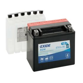 Exide Bike AGM Batterie 12V 12 Ah 200A Motorrad mit 6 Säureflaschen inklusive