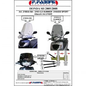 Pare-brise haut FABBRI pour scooter 695x580mm avec finitions peintes