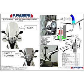 Pare-brise haut FABBRI pour scooter 690x550mm épaisseur augmentée