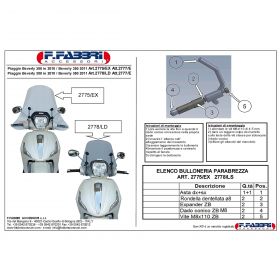 FABBRI exklusive Scooter-Windschutzscheibe 720x450mm erhöhte Dicke