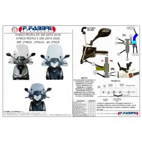 Parabrezza scooter FABBRI fumé chiaro summer 500x320mm