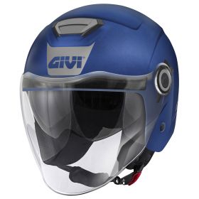 Jet Helm GIVI 12.5 Solid Mattblaue Aufkleber Grau