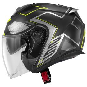 Jet Helmet GIVI X25 Trace Matt Black Titanium Yellow