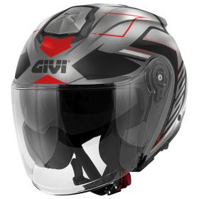 Jet Helm GIVI X25 Trace Matt-Titanschwarz-Rot