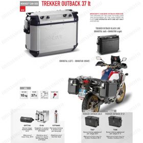 VALISE DROITE ALUMINIUM MOTO GIVI OBKN37BR TREKKER OUTBACK MONOKEY CAM-SIDE 37L