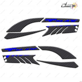 ADHESIF 3D BOOMERANG PROTECTION RAYURES A YAMAHA TMAX T MAX 08-11 CARBON BLEU