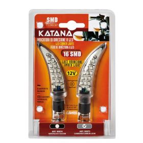 Lampa Katana 12V Indicateurs de moto LED Lentille blanche en carbone