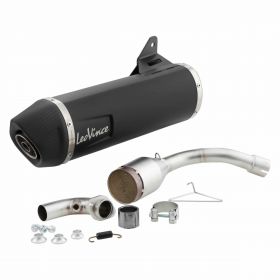 LEOVINCE Racing silencer in black stainless steel with carbon cap