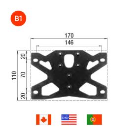 Lightech B1 adjustable license plate holder kit with plate light and reflector