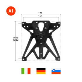 Kit portatarga regolabile Lightech A1 con luce targa e catadiottro