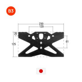 Kit portatarga regolabile Lightech B3 con luce targa e catadiottro