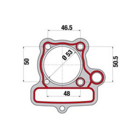 Cylindre aluminium Malossi D 53 125cc axe 13