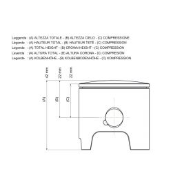 Malossi 4T Piston D 70 piston pin 15 3 rectangular segments selection 00