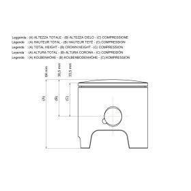 Pistone Malossi 2T D 63 spinotto 15 2 segmenti rettangolari selezione 0