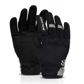 Gants De Moto Malossi Mi-Saison Noir Gris Protection Homologuée