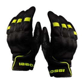 Malossi Motorcycle Gloves Summer Black Yellow Approved Knuckle Protection