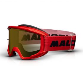 Malossi motocross goggles red with mirrored lens