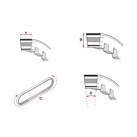 Malossi X SPECIAL Courroie 15,5x8,5x1163 mm Angle 30° pour Over Range