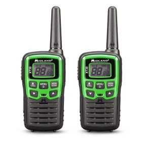 Pair of MIDLAND XT30 Walkie Talkies Black Green with USB cable