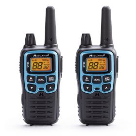 Paire de talkies-walkies MIDLAND XT60 noirs et bleus avec chargeur de bureau
