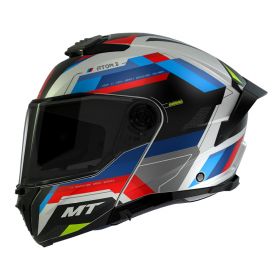 Casco Modulare MT Helmets Atom 2 SV Bast A0 Nero Rosso Blu Opaco