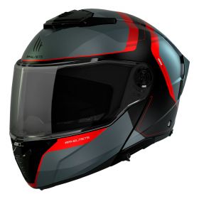 Casque Modulable MT Helmets Atom 2 SV Emalla B15 Gris Noir Rouge Mat