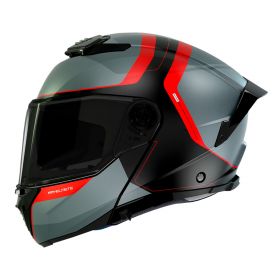 Modular Helm MT Helmets Atom 2 SV Emalla B15 Grau Schwarz Rot Matt