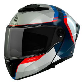 Casque Modulable MT Helmets Atom 2 SV Emalla C7 Blanc Bleu Rouge Brillant