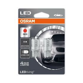 Osram LEDriving Retrofit Standard 12V W21/5W W3x16q 2 Stück Rote birne