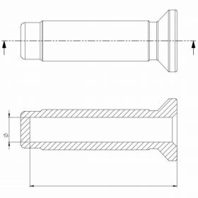 PIAGGIO Griffe Antikgrau RAL 7032 22 mm Länge 125 mm Premiumqualität