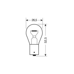 Lampada 1 filamento Pilot P21W 12V BA15s 2pz Cromo/Rosso