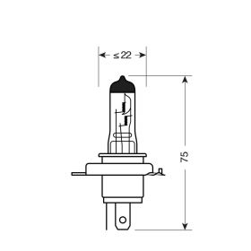 Lampada Alogena Pilot Xenon H4 60/55W 12V P43t 2pz