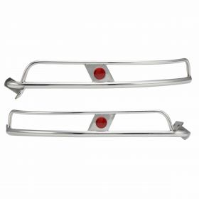 Ulma Style Perimeter Chrome Red Metal Vertical Mount Left and Right