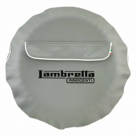 Copriruota ecopelle grigio per Lambretta con borsa per pneumatico 3.50-10