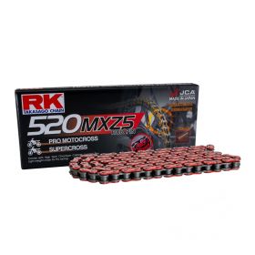 Catena trasmissione RK standard 520MXZ5/114 rosso-nero giunto a clip