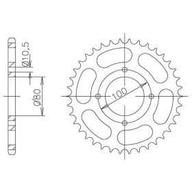 CORONA IN ACCIAIO PASSO 428 - Z 45 DENTI (DIS.00012)