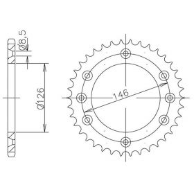 CORONA IN ACCIAIO PASSO 428 - Z 50 DENTI (DIS.00019)