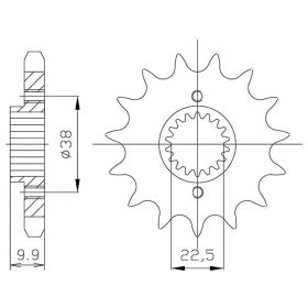 PIGNONE PASSO 520 - Z 15 DENTI (DIS.00513)