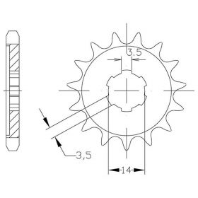 PIGNONE PASSO 428 - Z 14 DENTI (DIS.00528)