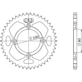 CORONA IN ACCIAIO PASSO 420 - Z 36 DENTI (DIS.10101)