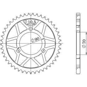 CORONA IN ACCIAIO PASSO 420 - Z 47 DENTI (DIS.10103)