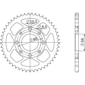 CORONA IN ACCIAIO PASSO 428 - Z 35 DENTI (DIS.10201)